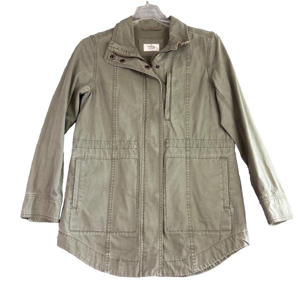 Marine Layer Women's XS Olive Green Military Anorak Utility Jacket Outdoors